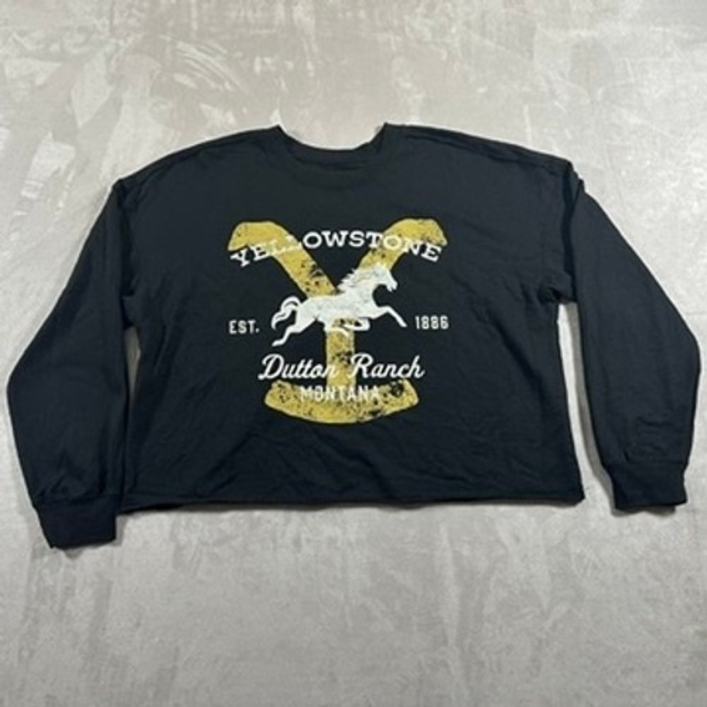 Yellowstone Dutton Ranch Sweatshirt Women Cropped Graphic XL Black